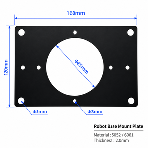 Placa de Montaje de Base de Robot de Aluminio Negro Personalizada OEM 5052 6061, Panel de Soporte de Chapa Metálica de Precisión para Automatización Industrial - Product Image 3