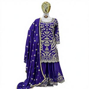 Nuevo Conjunto de Traje Sharara de Diseñador para Fiesta, con Dupatta, Sin Arrugas, de Secado Rápido, Reversible, Hasta la Rodilla, para Mujeres Indias y Pakistaníes, para Todas las Temporadas - Product Image 1