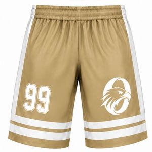 Shorts de hockey sur glace sublimés kaki pour hommes, en polyester rayé, vêtements de sport performants, uniforme d'entraînement et de match pour équipes sportives - Product Image 1