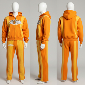 New Tracksuit <b>Men</b> Sportswear Sets Fleece Thick Hoodie Pants Sporting Suit 3D Puff Print Sweatsuits - Product Image 1