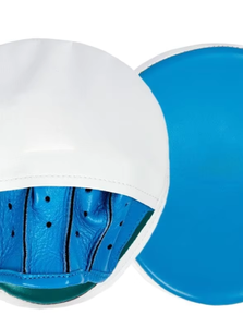 Protector de Cabeza de Boxeo de Cuero de Doble Capa Blanco y Azul, Transpirable, Lavable, para Adultos Unisex, con Cierre de Velcro - Product Image 2