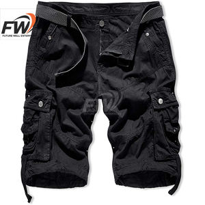 Pantalones cortos de mezclilla holgados estilo streetwear hiphop para hombre, pantalones cortos de algodón de 5 pulgadas, pantalones cortos cargo de mezclilla para hombre - Product Image 1