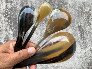 Cuillères en corne de buffle naturelle pour le miel, le café, le thé, ensemble de cuillères de table, cadeau - Product Image 2