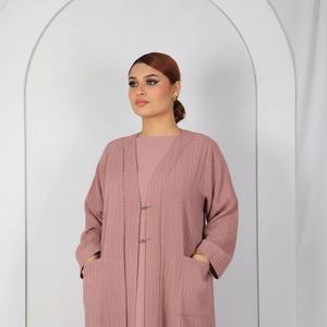 Stylish Summer Linen Abaya Premium <b>Black</b> Modern Muslim Women Modest Long <b>Robe</b> Dress Boutique Wear Eid Wear Prayer Wear modest - Product Image 2