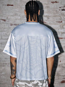 Camiseta de fútbol americano de malla ligera estilo streetwear para hombre, top deportivo oversize Y2K transpirable, moda urbana, estilo con número personalizado - Product Image 3