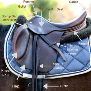Selle d'endurance de style anglais très vendue, sangles en PVC durables, équipement d'équitation léger - Product Image 1