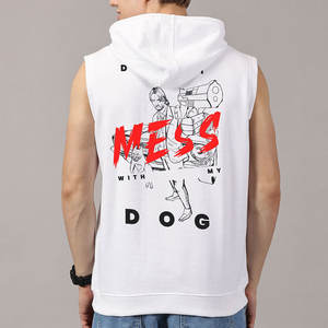 Men's Winter Athletic Sleeveless Hoodie Tank Top 100% Cotton Fleece Fabric Breathable Quick Dry for Gym Training Sports - Product Image 4