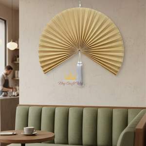 Ventilador de Pared de Bambú Natural Hecho a Mano en Oferta – Gran Decoración de Pared Estilo Boho Vintage para Decoración del Hogar - Product Image 4