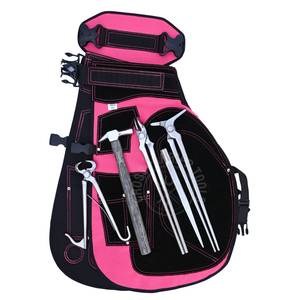 Kit d'outils durables pour fermeurs et forges avec tablier rose, coupe-crevasses, pince à sabots, écarteur de sabots qui ouvre légèrement le sabot - Product Image 1