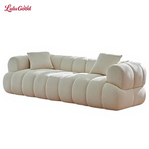 Sofá Individual Estilo Crema Francés, Diseño sin Marco, Espuma de Alta Elasticidad para Sala de Estar, Moderno y Minimalista - Product Image 1
