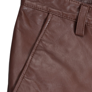 Traje de Dos Piezas de Cuero Marrón para Hombre, Blazer de Solapa con Muescas de un Solo Botón y Pantalones, Atuendo Formal - Product Image 4