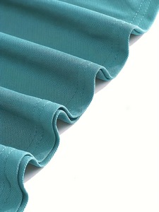 เสื้อโปโลแขนสั้นคุณภาพสูงสำหรับผู้ชาย สีพื้น คลาสสิก เหมาะสำหรับใส่ลำลอง ธุรกิจ และสังคม สไตล์ถัก สีฟ้าอมเขียว - Product Image 5