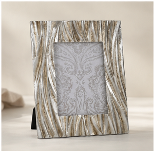 Cadre photo en métal texturé de luxe, moderne, ondulé, argenté et doré, pour décoration intérieure et fournitures de mariage en gros - Product Image 1