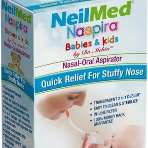 Aspirador Nasal-Oral Neilmed para bebés y niños Alivio rápido para la congestión nasal y el alivio de la congestión