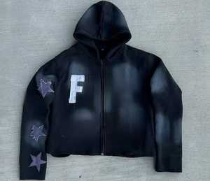 Sweat-shirt à capuche unisexe de haute qualité en coton personnalisé avec impression ou broderie de logo personnalisé, fermeture éclair - Product Image 4