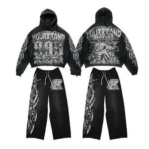 2024 unisexe professionnel Premium qualité imprimé survêtements personnalisé dernière mode Street Wear pour hommes lourds printemps - Product Image 2