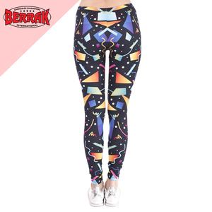 Mallas con estampado de figuras geométricas Retro para mujer, Leggings de cintura alta, cómodas - Product Image 3