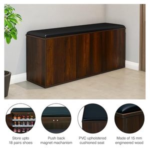 MADE WOOD Solid Sheesham Wood <b>Shoe</b> Cabinet with <b>Storage</b> Shelves Wooden <b>Shoe</b> Rack & Entryway Organizer for Home - Product Image 3
