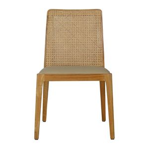 Silla de Comedor Escandinava de Madera de Teca Maciza con Asiento de Ratán Natural Tejido – Proveedor de Muebles Modernos para Restaurantes, Cafés y Hoteles - Product Image 1