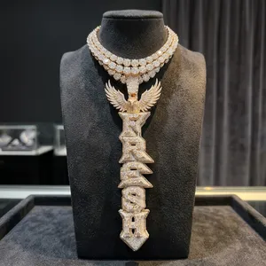 Colgante Iced Out de Moissanita con Diseño de Águila y Cadena Texas, Unisex, Oro Rosa, Joyería para Ocasiones Especiales, Certificado GRA - Product Image 3