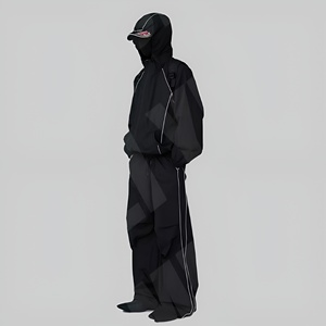 Conjunto Deportivo de Hombre de Alta Calidad, Chaqueta Cortavientos y Pantalones con Capucha, Tejido Transpirable, para Correr, Tallas Grandes, Ropa Casual Urbana, OEM - Product Image 1