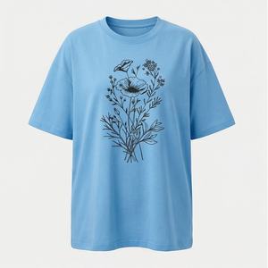 เสื้อยืดผู้หญิงไซส์ใหญ่แบบขายส่ง OEM ผ้าฝ้ายทรงหลวม สั่งทำได้ตามต้องการ แฟชั่นแบรนด์ค้าปลีก คุณภาพสูง ทันสมัย ยั่งยืน - Product Image 1