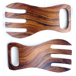 Ensemble élégant de cuillère et fourchette à salade en bois – Collection de couverts de qualité supérieure pour un service raffiné - Product Image 5