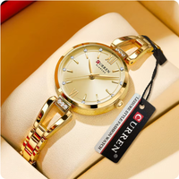 Jam Tangan Wanita Quartz Grosir Curren 9092 Stainless Steel Bercahaya Tahan Air Fashion Jam Tangan Wanita OEM ODM Custom