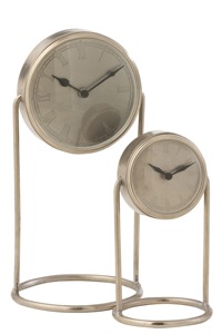 Circular Metal <b>Desk</b> <b>Clock</b> Roman Numerals Quartz Movement Minimalist Design Battery Operated Silent Non Ticking - Product Image 3