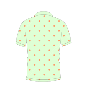 Camisa Polo para Hombre, Verde Claro con Puntos Naranjas, Sublimación Personalizada, Manga Corta, Verano, Casual, Transpirable, Ligera, para Golf - Product Image 5