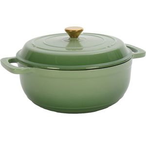 Pentola in Ghisa Smaltata da 6QT con Finitura Sfumata Rossa e Coperchi, 2 Guanti in Silicone Inclusi - Product Image 1