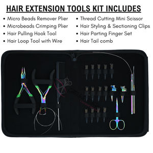 Nuevo Set de Herramientas para Extensiones de Cabello con Alicates para Extensiones, Alicates para Microperlas, Peine, Clips y Accesorios de Instalación - Product Image 2