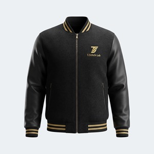 Chaqueta Varsity Unisex de Primera Calidad, Personalizable, Ecológica, Resistente al Viento, con Diseño de Logotipo Personalizado, Nueva Llegada, Botones Cubiertos - Product Image 2
