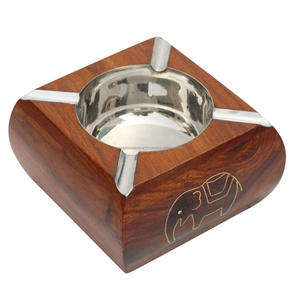 ที่เขี่ยบุหรี่แบบโบราณที่ไม่ซ้ำใครที่เขี่ยบุหรี่แบบกำหนดเองโลหะ/ไม้แกะสลัก - Product Image 3