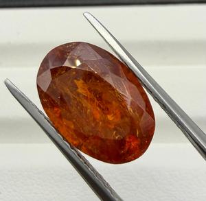Piedra Preciosa Natural de Espesartita, Corte Ovalado, 9.14 Quilates, Color Naranja, para Joyería, Anillo, Colgante, Piedra de Nacimiento, Coleccionista - Product Image 3