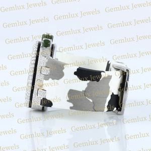 Montre pour hommes avec bracelet en caoutchouc camouflage et chronographe en diamant Moissanite entièrement glacé D VVS - Product Image 4