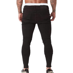 Jeans skinny déchirés pour hommes, coupe slim, denim tendance, pantalon décontracté, streetwear - Product Image 6
