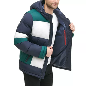 Unisex Black Waterproof Hooded Puffer Jacket Thick <b>Winter</b> Streetwear <b>Quilted</b> 100% Nylon Front Custom Printing Wholesale Price - Product Image 3