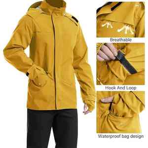 Chaquetas y Trajes Impermeables de Alta Calidad al por Mayor, 100% Impermeables, con Capucha y Cintura Ajustable - Product Image 5