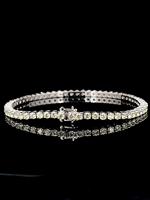 Bracelet tennis en diamants naturels 3,50 carats, couleur IJ, clarté SI, jaune/blanc/rose, or 10 carats, certifié IGI, bijoux fins élégants