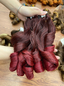Cheveux vierges bouclés bouffants à la vapeur de qualité supérieure, couleur Bourgogne, SDD, prix de gros vietnamien, prêts à être expédiés - Product Image 6