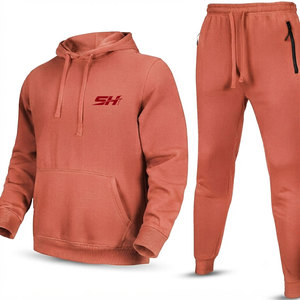 Conjunto deportivo de hombre en tejido de algodón suave tipo felpa, ideal para caminar, trotar, correr, uso en interiores y exteriores, con sudadera con capucha y pantalones. - Product Image 5