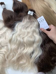 Extensions de cheveux en vrac au prix de gros, fortes et soyeuses, à double noyade, 100 grammes, couleurs foncées, 32 pouces - Product Image 3