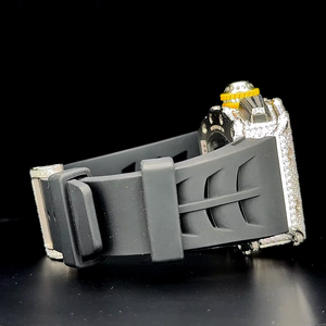 Montre de grande taille Jumbo Iced out avec bracelet en caoutchouc de qualité supérieure, diamants Moissanite couleur D VVS 1, mouvement automatique à quartz. - Product Image 2