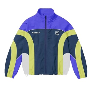 Survêtement en nylon unisexe Veste de sport double couche en polyester personnalisée avec fermeture éclair Survêtement d'hiver en patchwork pour hommes Sports d'hiver - Product Image 3