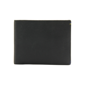 <b>Men's</b> Genuine Leather Slim <b>Wallet</b> With Striped Lining Fold Closure Card Holder Short Length Minimalist Design - Product Image 1