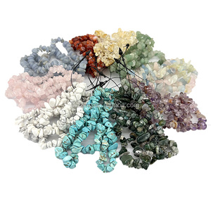 Pulseiras esticadas Atacado Natural Crystal Chip Pulseiras Para As Mulheres Ágata Chakra Ametista Pulseiras - Product Image 3