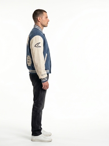 Chaqueta Varsity para Hombre al por Mayor, de Poliéster, Impermeable, Antibacteriana, Cortavientos, de Secado Rápido, 250g, Chaqueta Varsity de Otoño, Unisex, Tejida - Product Image 3