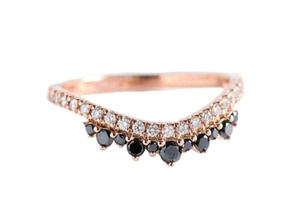 Bague de fiançailles en forme de poire noire et blanche Moissanite Belle bague en argent sterling Bague personnalisée et autres bijoux en diamant - Product Image 3