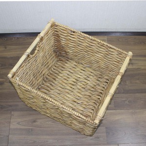 <b>Rectangular</b> Natural Water Hyacinth Eco-Friendly Multifunction <b>Storage</b> <b>Basket</b> Wooden Handles Rustic Style Vietnam for <b>Storage</b> - Product Image 3